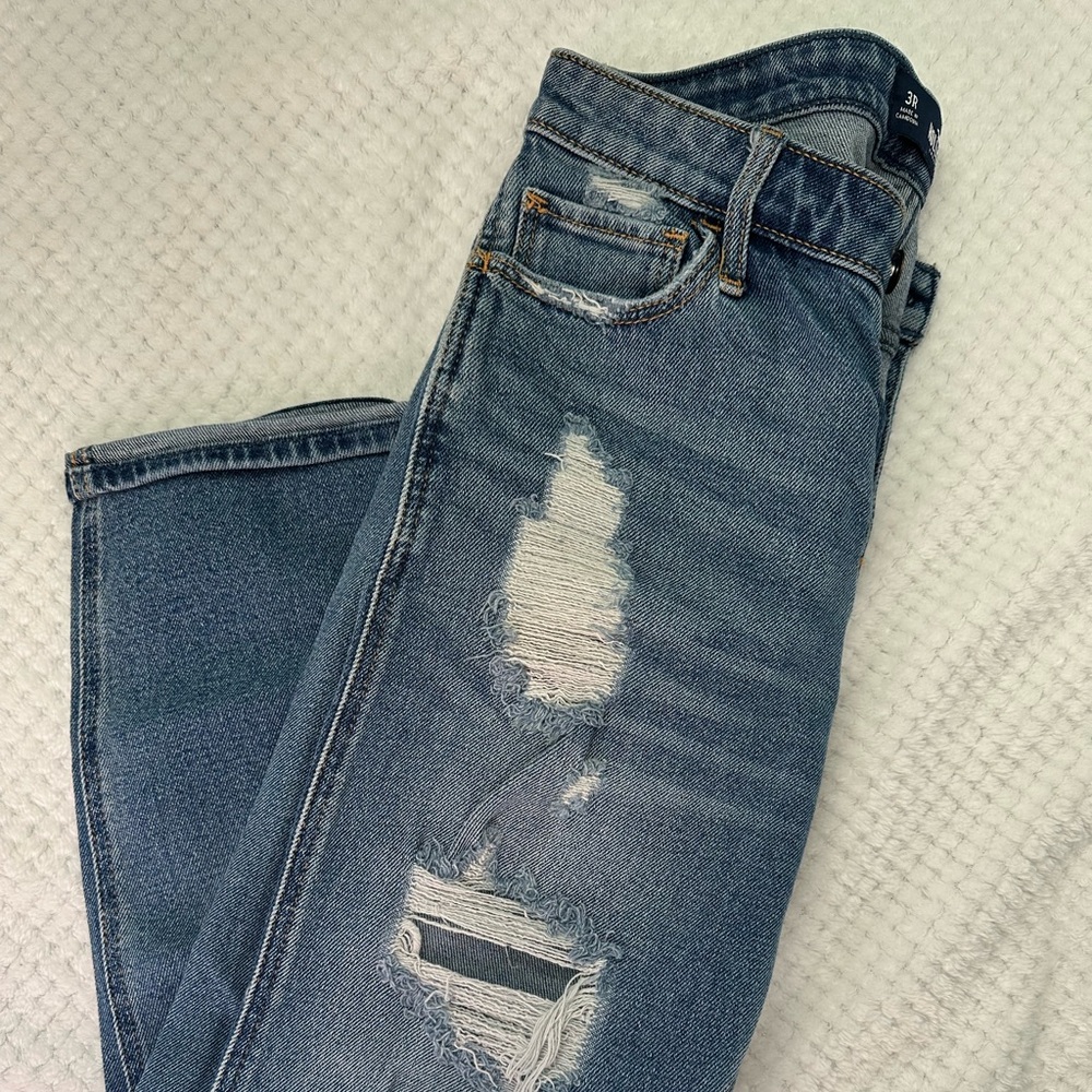 Hollister Mid Rise Crop BF  Denim Jeans